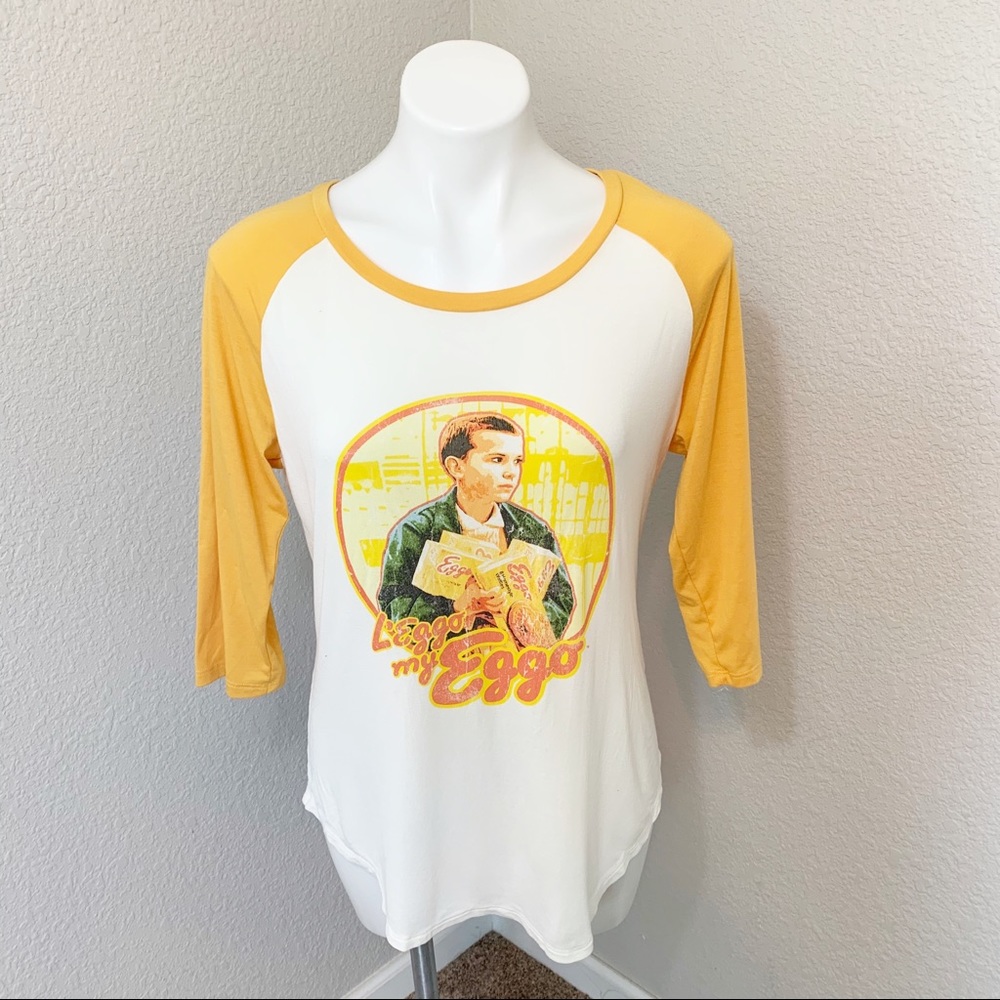 3/$25 Stranger Things Eggo Baseball Tee